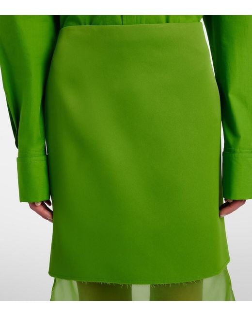 Khaite Green Sybil Layered Midi Skirt