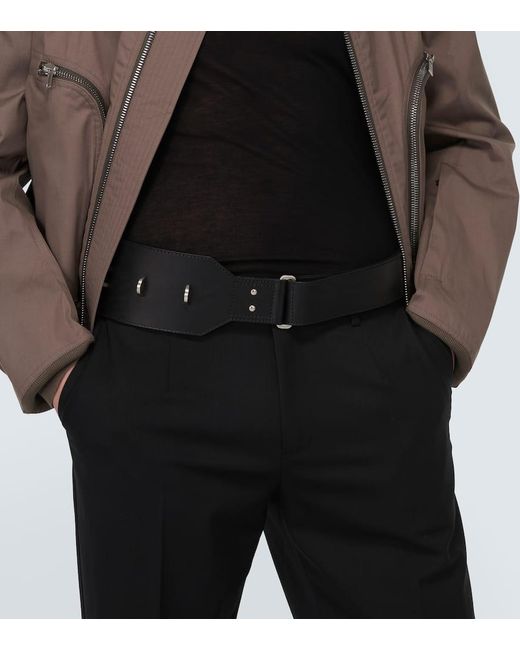 Cinturon de piel Rick Owens de hombre de color Black