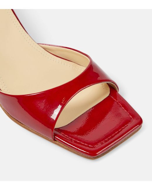 Souliers Martinez Red Kika Patent Leather Sandals