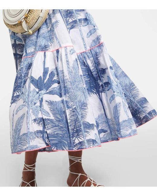Robe Midi Imprimee En Coton Juliet Dunn en coloris Blue