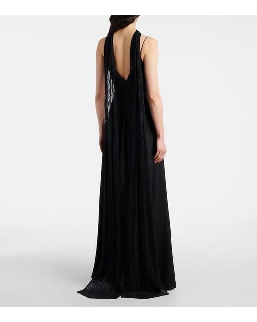 The New Arrivals Ilkyaz Ozel Black Robe Paige Aus Satin Und Spitze