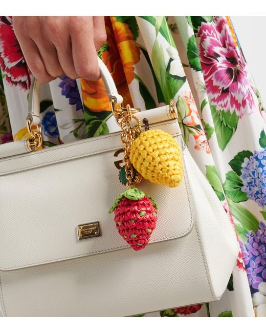 Llavero Dg Con Rafia Dolce & Gabbana de color Metallic