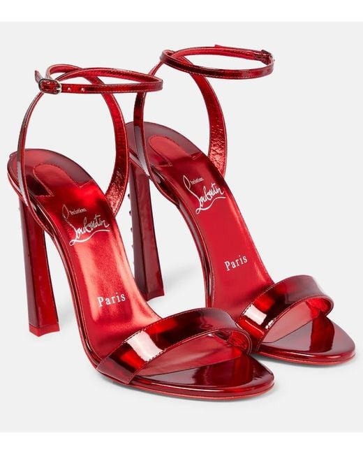 Christian Louboutin Red Condorapik Queen 100 Leather Sandals