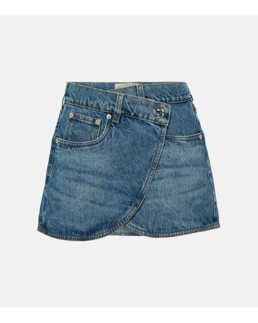 Coperni Blue Wrap Denim Miniskirt