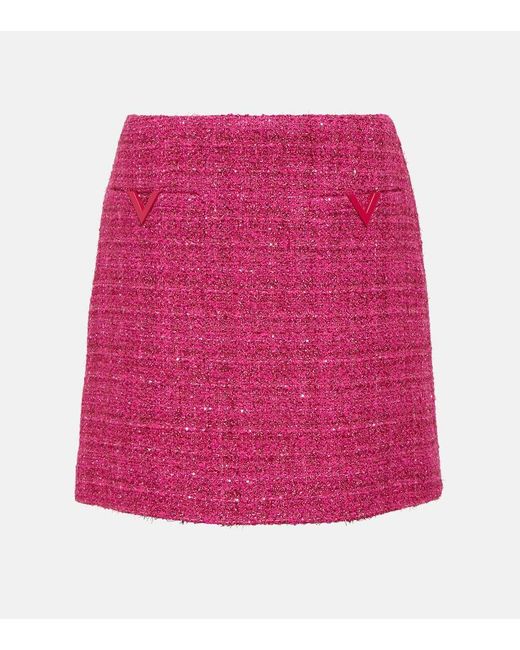 Valentino Pink Tweed Miniskirt