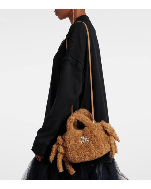 Simone Rocha Brown Teddy Fabric Tote Bag