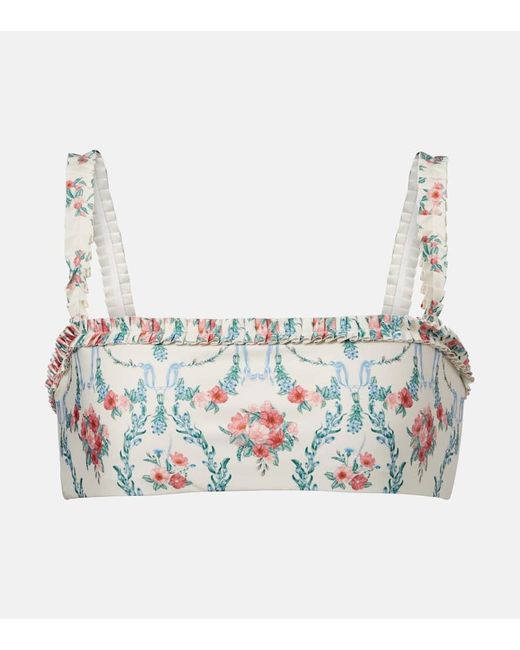 Agua Bendita Blue Olmo Mosqueta Printed Bikini Top
