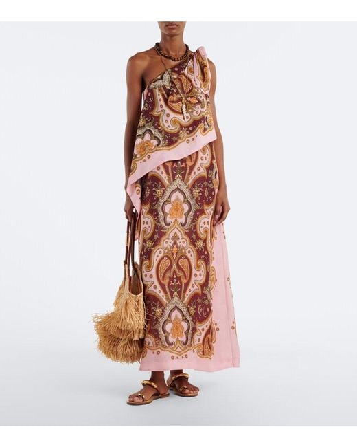 ALÉMAIS Multicolor Porter Printed One-Shoulder Maxi Dress