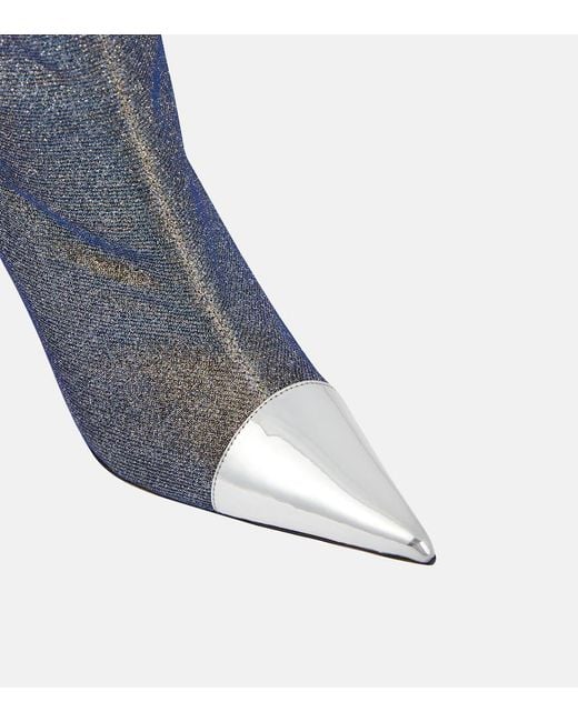 Alexandre Vauthier Gray Metallic Knee-High Boots