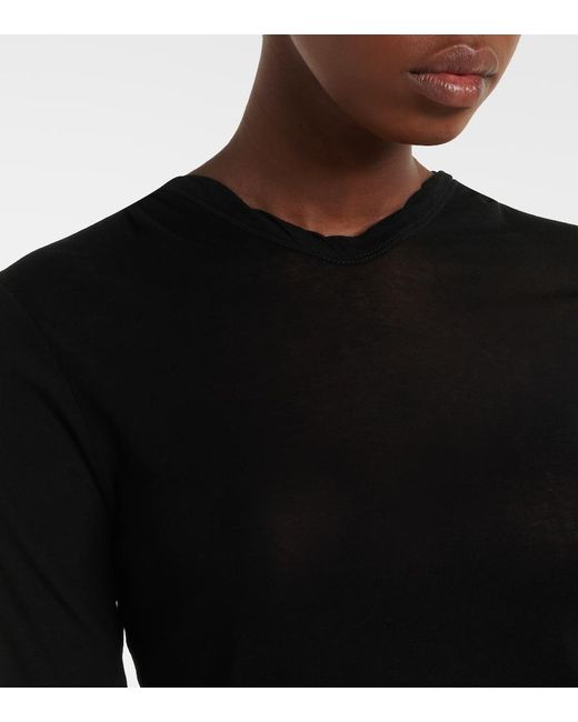 Rick Owens Black Cotton Jersey Top