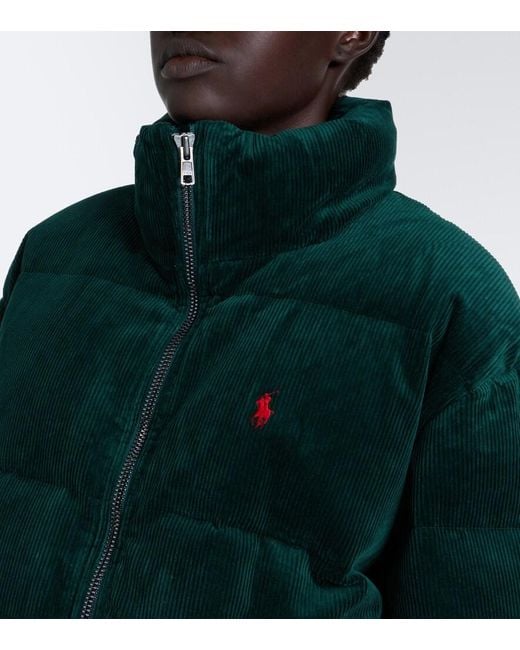 Polo Ralph Lauren Green Cotton Corduroy Down Jacket