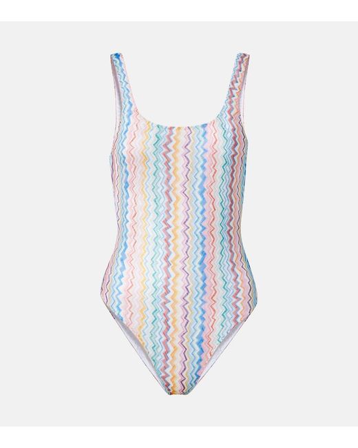 Missoni White Zigzag Swimsuit