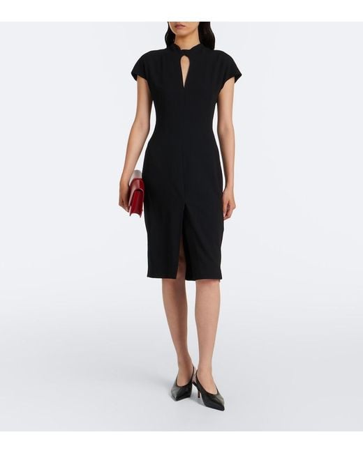 Jil Sander Black Cutout Virgin Wool Minidress