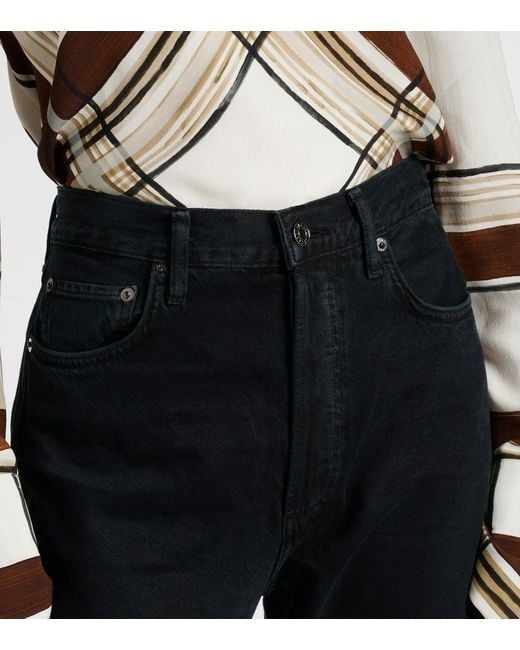 Agolde Blue '90S Pinch Waist Long High-Rise Straight Jeans