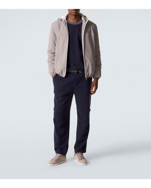Brunello Cucinelli Blue Cotton Jersey Sweatshirt for men