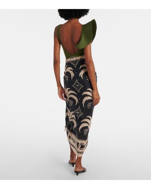 Johanna Ortiz White Printed Cotton Beach Cover-Up