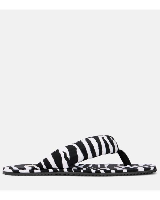 The Attico Black Indie Zebra-Print Thong Sandals