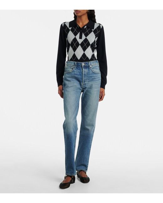 Citizens of Humanity Blue Blaine High-Rise Straight Jeans