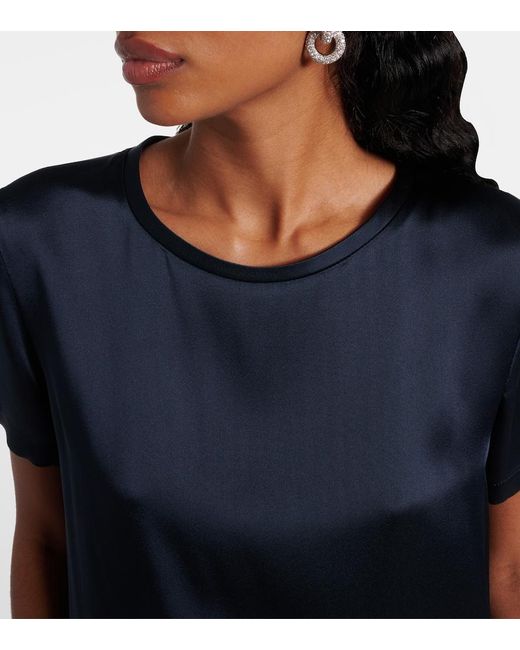 Max Mara Blue Rebecca Satin T-Shirt