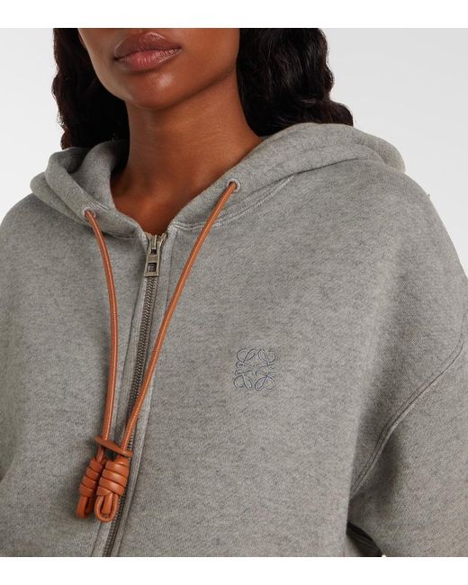 Loewe Gray Flamenco Cotton And Cashmere Hoodie