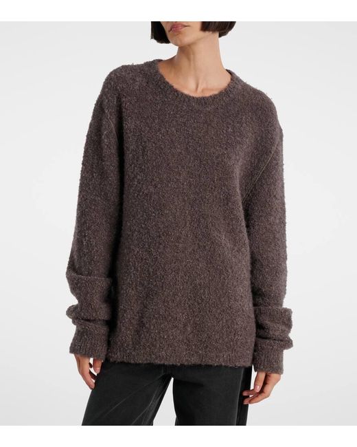 The Row Brown Leorina Cashmere, Alpaca, And Silk Sweater