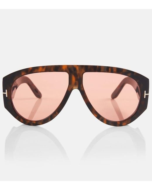 Tom Ford Brown Bronson Aviator Sunglasses