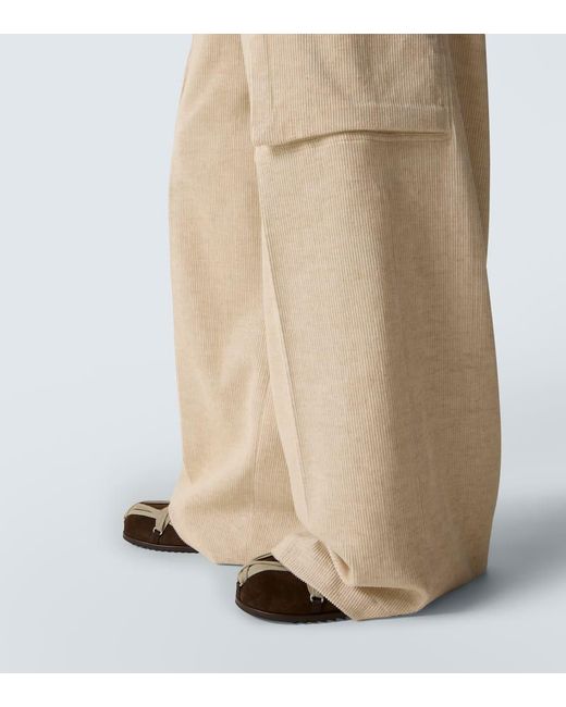 Pantalones Cargo Firebanks De Algodon Y Lino Rick Owens de hombre de color Natural