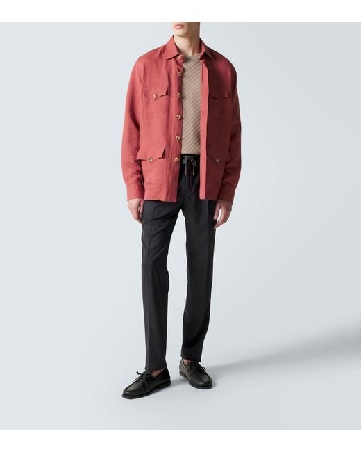 Slowear Gray Virgin Wool Tapered Pants for men