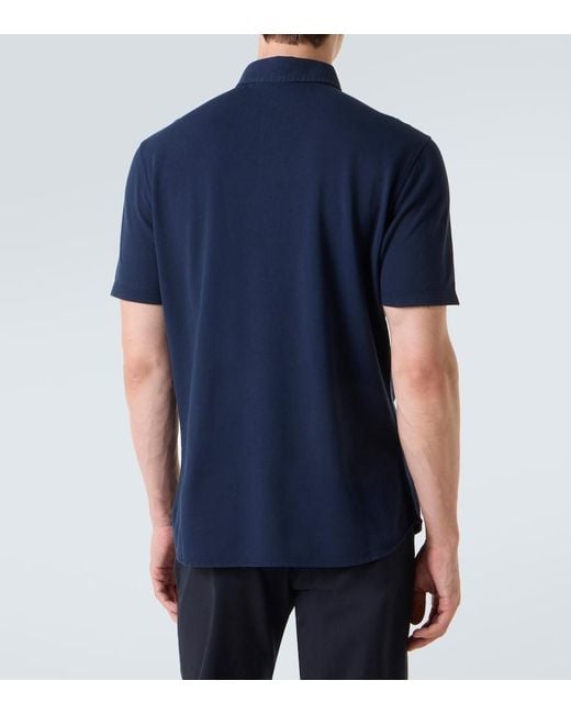Loro Piana Blue Cotton Jersey Polo Shirt for men