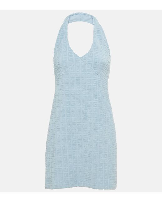 Givenchy Blue Plage 4g Cotton-blend Terry Minidress