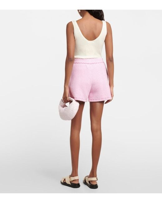 Barrie Pink Cashmere And Cotton-blend Boucle Shorts
