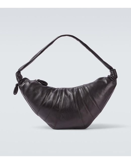 Lemaire Metallic Croissant Large Leather Shoulder Bag for men