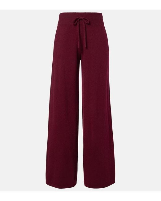 Lisa Yang Red Sofi Cashmere Wide-Leg Pants