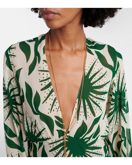 Cala De La Cruz Green Odele Printed Maxi Dress