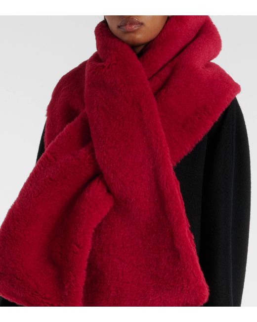 Max Mara Red Full Teddy Scarf