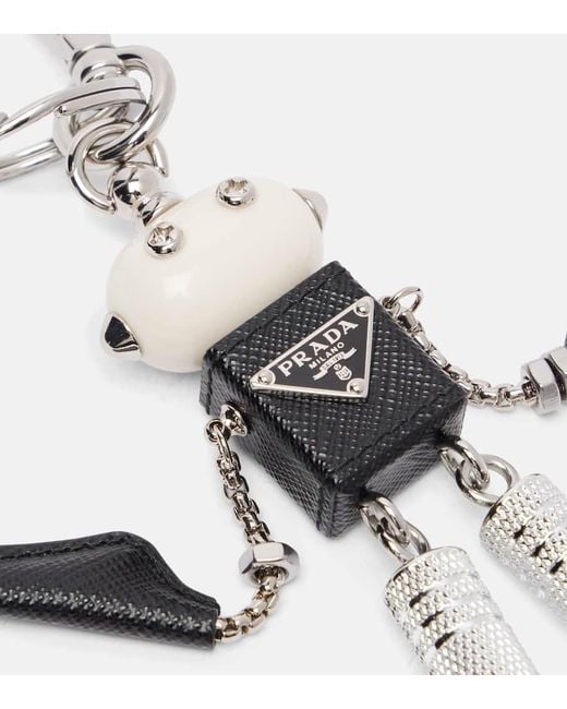 Charm Para Bolso De Piel Prada de color White