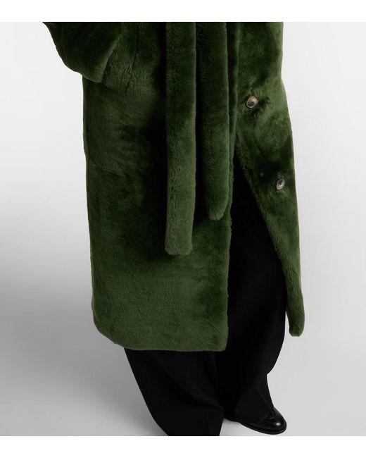 Yves Salomon Green Shearling Coat
