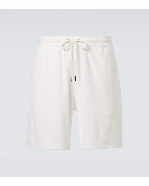 Moncler Shorts Aus Baumwollfrottee in White für Herren