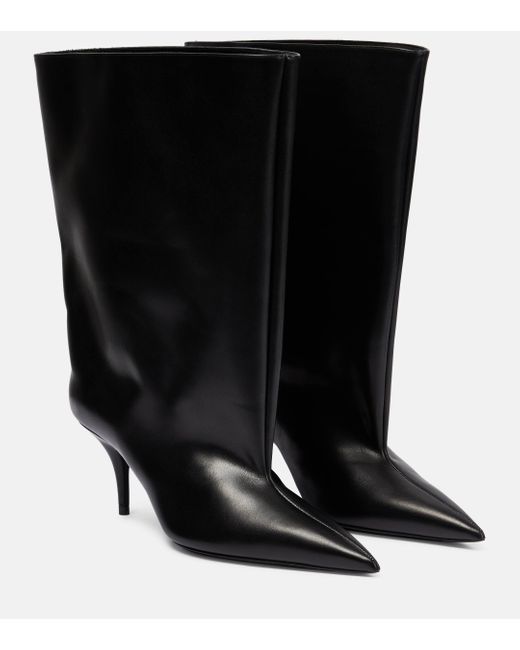 Balenciaga Black Waders Leather Ankle Boots