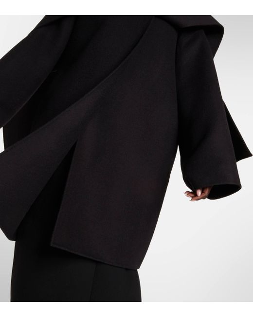 The Row Black Meti Scarf-detail Cashmere Coat