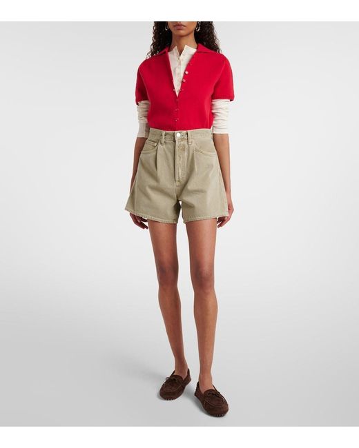 Agolde Natural Rhoda High-Rise Denim Shorts