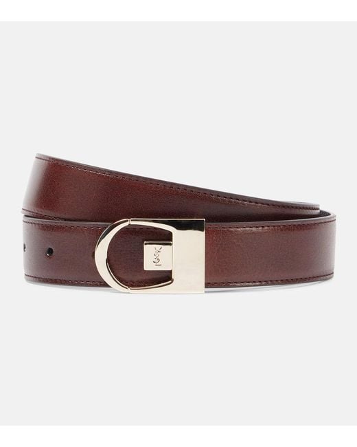Saint Laurent Brown Reversible Leather Belt