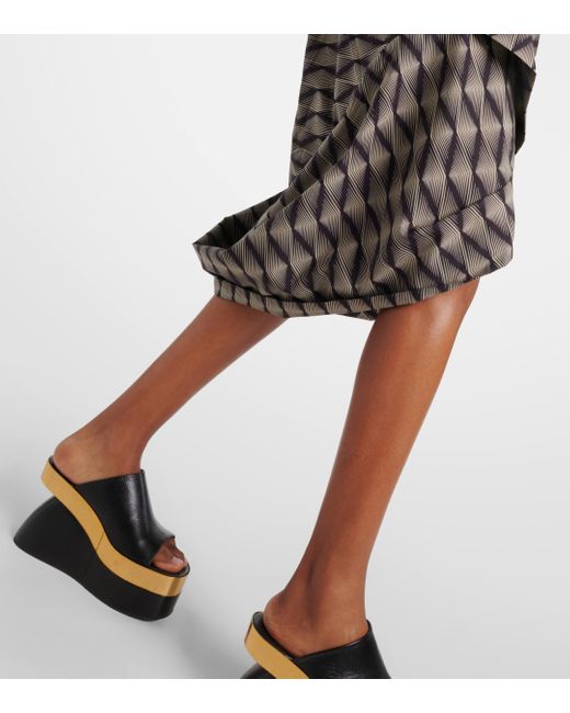 Dries Van Noten Gray Sispy Printed Cotton Wrap Skirt