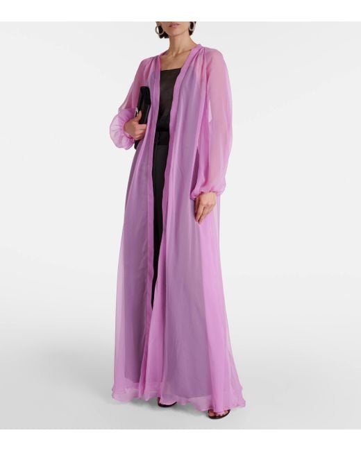 Max Mara Pink Medicea Silk Chiffon Robe