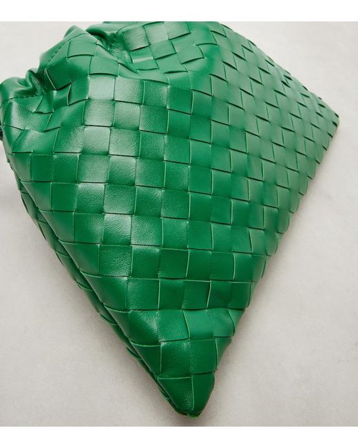 Bottega Veneta Green Intrecciato Medium Leather Pouch