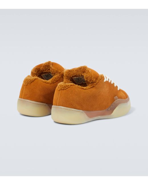 ERL Brown Vamps Skate Terry-trimmed Suede Sneakers for men