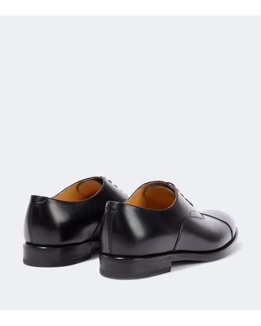 Brunello Cucinelli Black Leather Derby Shoes for men
