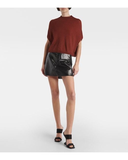 Rick Owens Red Virgin Wool Top