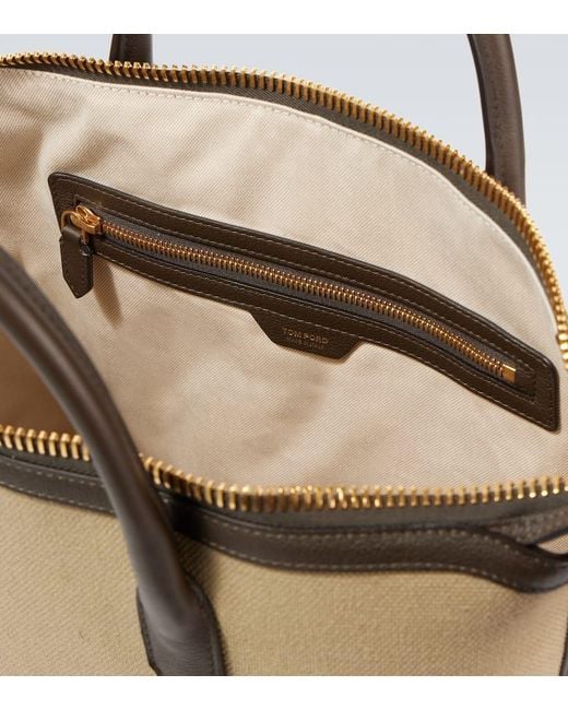Tom Ford Tote Bag Buckley East West Aus Canvas in Natural für Herren