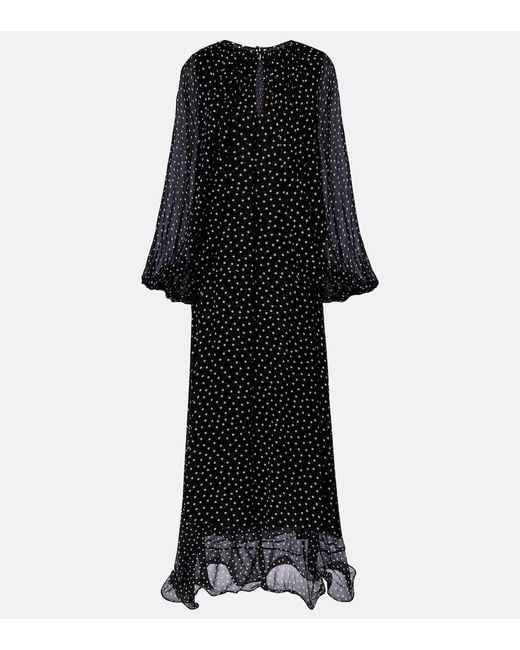 Dorothee Schumacher Black Dancing Dots Polka-Dot Maxi Dress